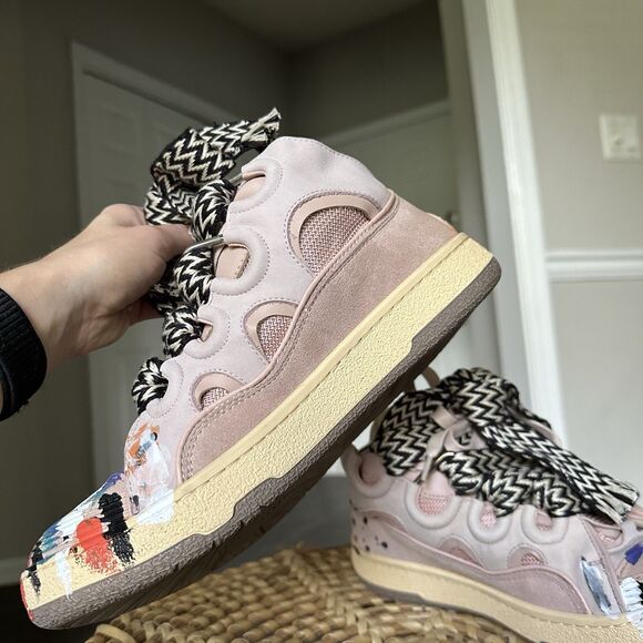 Lanvin Curb Gallery Department Paint Sneakers Pink Multi 29962969 Size 39 - Picture 7 of 16